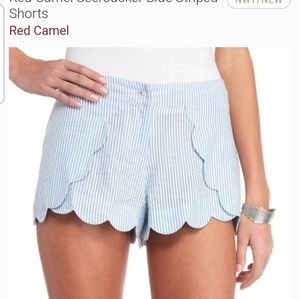 NWTS RED CAMEL STRIPED SHORT. SIZE 0